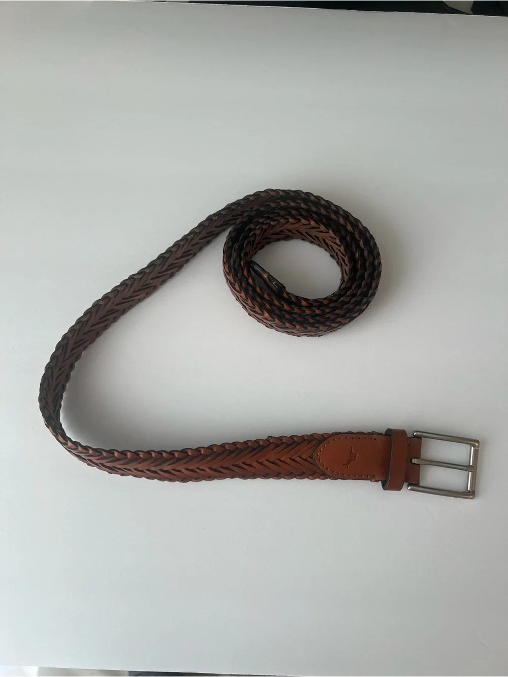 Tommy Bahama Mens Braided Woven Leather Belt Brown 58-60”